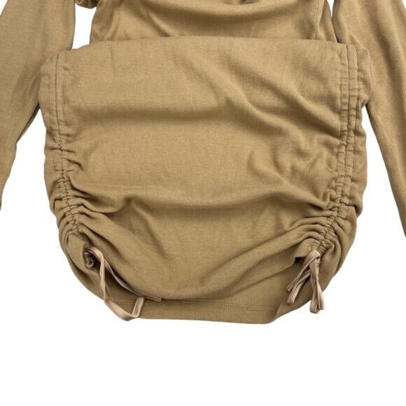 NWT HEARTLOOM Veronica Halter Cut Out Mini Dress Sz XS Camel - Picture 4 of 5